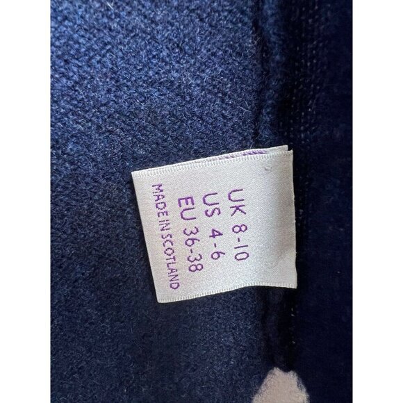 Brora Sweater Womens Cashmere Cardigan Vest Cozy Blue 4-6 - Picture 8 of 13